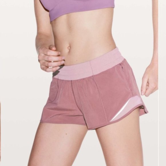 ISO Lululemon Hotty Hot Shorts ~ Fique/Rose blush - Picture 1 of 1